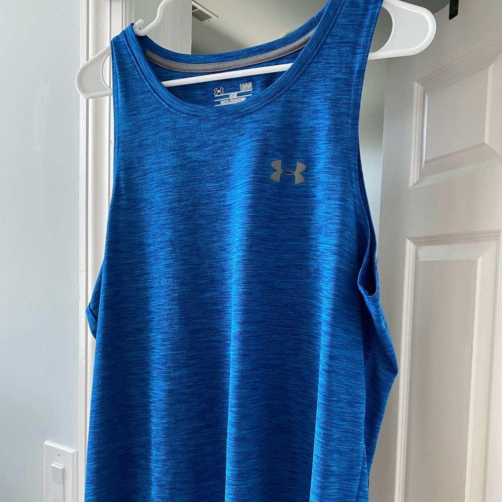 Under armour blue tank top size large